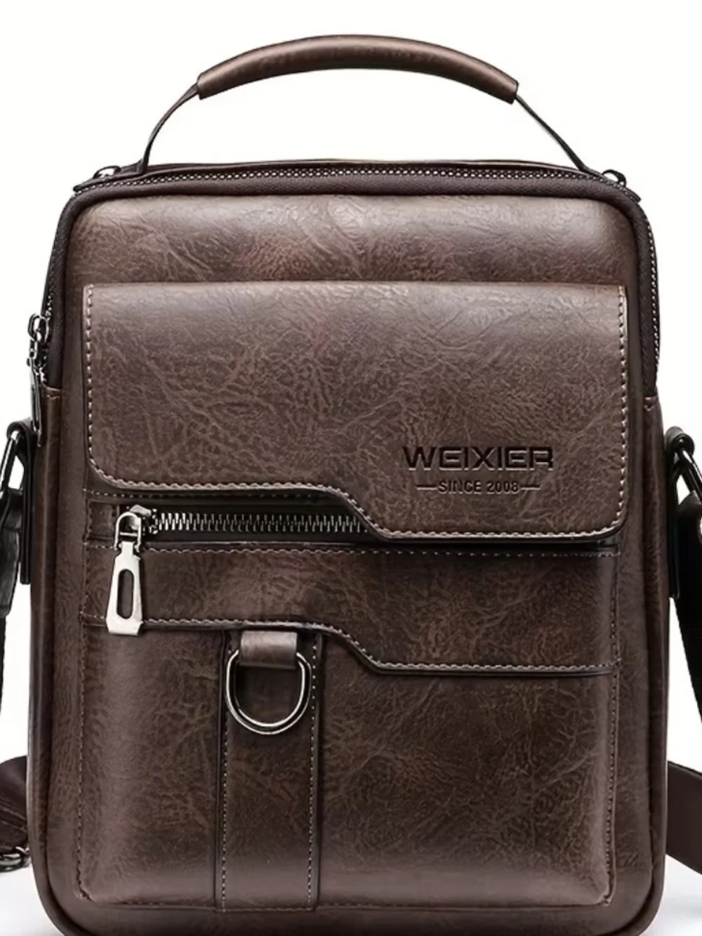 Brown Leather Crossbody Bag for Men